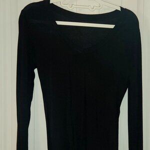 Crew Neck Women's Long Sleeve Black Bodysuit